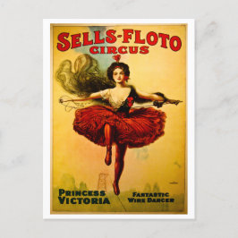 Verschildert Floto Wire Dancer Circus Princess Vic Feestdagenkaart