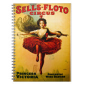 Verschildert Floto Wire Dancer Circus Princess Vic Notitieboek (Voorkant)