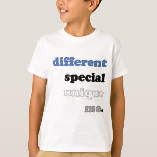 Verschillen in omhulling - blauw t-shirt