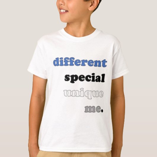 Verschillen in omhulling - blauw t-shirt (Voorkant)