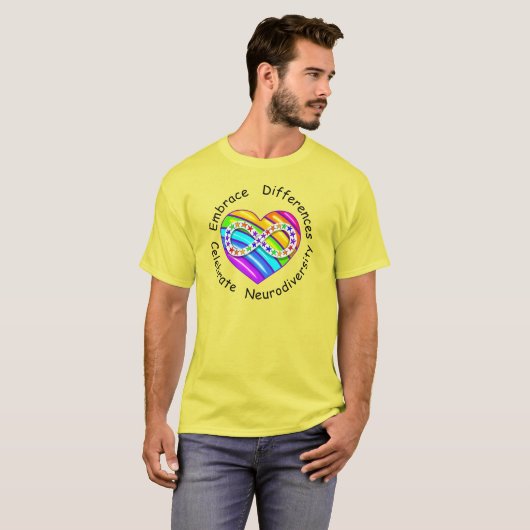 Verschillen in omloop... Neurodiversiteit Geel T-s T-shirt (Voorkant volledig)