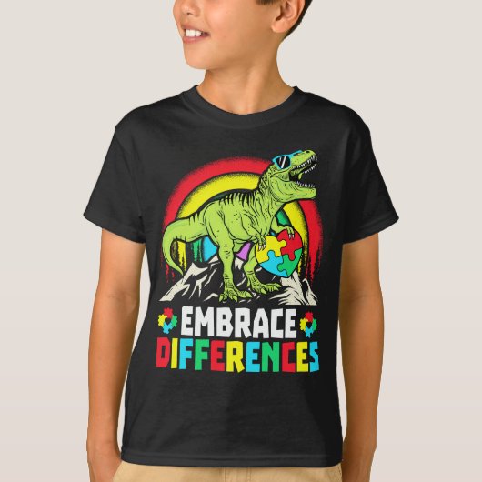 Verschillen in rex dinosaur autisme t-shirt (Voorkant)
