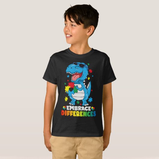 Verschillen in rex dinosaur autisme t-shirt (Voorkant volledig)