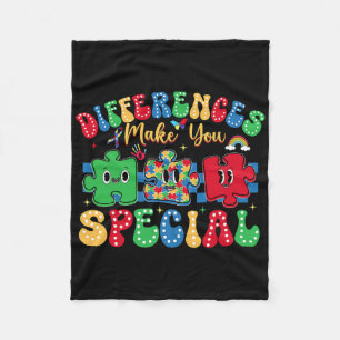 Verschillen maken je speciaal Autisme bewustzijnsd Fleece Deken