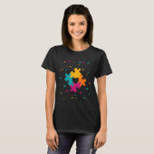 Verschillen ondersteunen Autisme Awareness Day T T-shirt (Voorkant volledig)