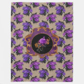 VERSCHILLEN VAN PAARSE HALLOWEEN VAN FLORAL BOUQUE FLEECE DEKEN (Voorkant)