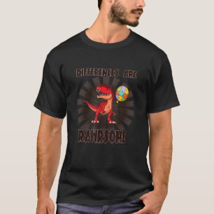 Verschillen zijn Rawrsome Autisme Humor Grafisch T-shirt