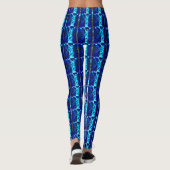 Verschillend blauw, verschillend gestreepte vertic leggings (Achterkant)