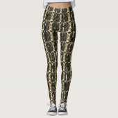 Verschillend bruin, verschillend gestreepte vertic leggings (Voorkant)