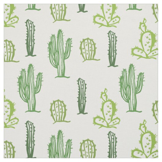 Verschillend groen cacti-patroon stof (Swatch)