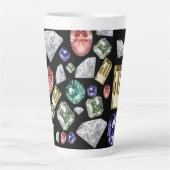 Verschillend patroon van edelstenen latte mok (Voorkant)