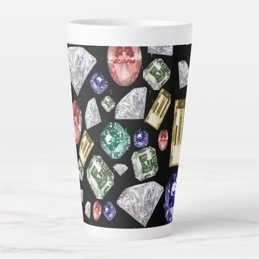 Verschillend patroon van edelstenen latte mok (Voorkant)