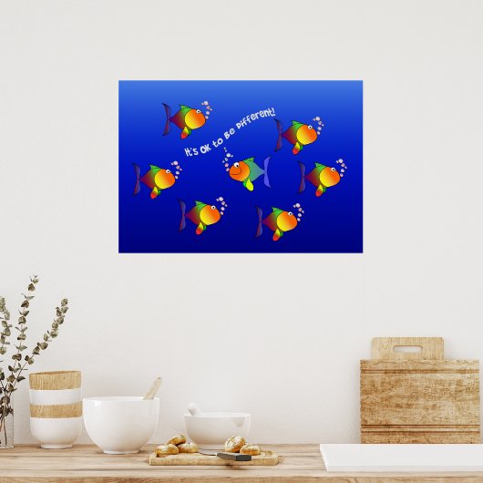 Verschillend poster vis - pas aan! (Keuken)