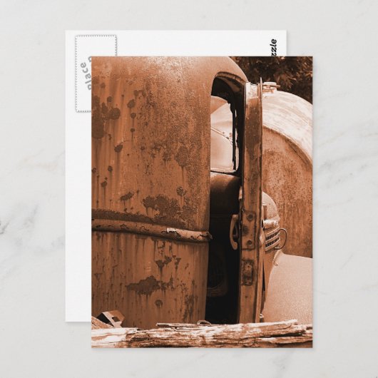 Verschillend Uitzicht oude vrachtwagen in Sepia Briefkaart (Voorkant / Achterkant)