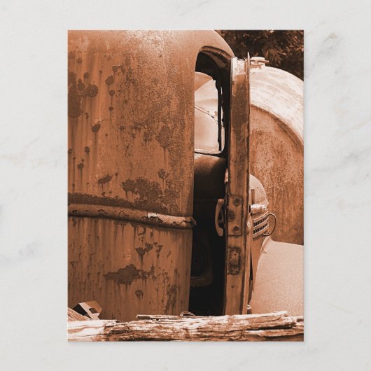 Verschillend Uitzicht oude vrachtwagen in Sepia Briefkaart (Voorkant)