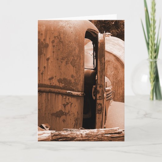 Verschillend Uitzicht oude vrachtwagen in Sepia Kaart (Voorkant)