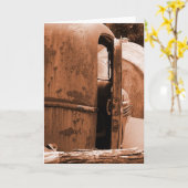 Verschillend Uitzicht oude vrachtwagen in Sepia Kaart (Gele Bloem)