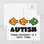 Verschillend zijn - autisme design briefkaart (Voorkant / Achterkant)