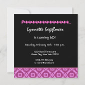 VERSCHILLENDE 60e verjaardag Pinkbloemen Kaart (Achterkant)