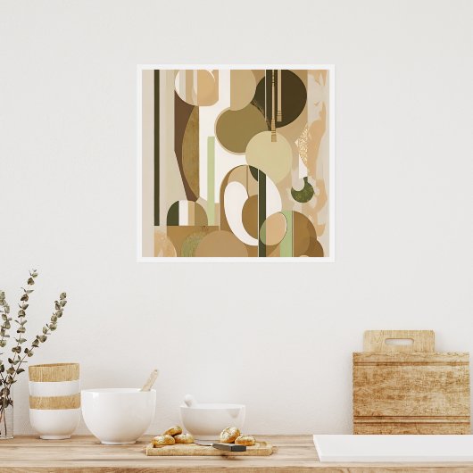 Verschillende Abstracte vormen en kleuren Poster (Keuken)