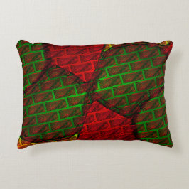 Verschillende afbeeldingen montage, baksteen, rood accent kussen