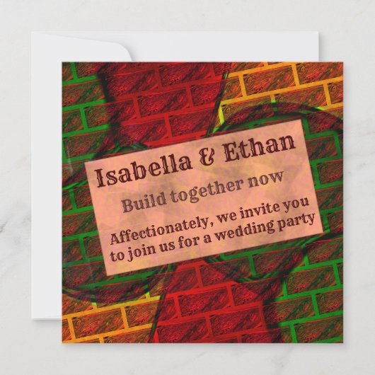 Verschillende afbeeldingen montage, baksteen, rood kaart (Voorkant)