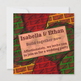 Verschillende afbeeldingen montage, baksteen, rood kaart