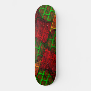 Verschillende afbeeldingen montage, baksteen, rood persoonlijk skateboard
