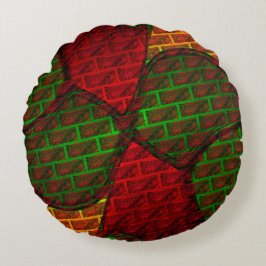 Verschillende afbeeldingen montage, baksteen, rood rond kussen