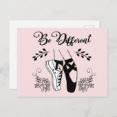 Verschillende balletschoenen zwart en wit zijn briefkaart (Voorkant / Achterkant)