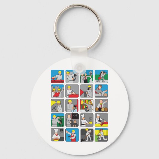 Verschillende beroepen sleutelhanger (Voorkant)