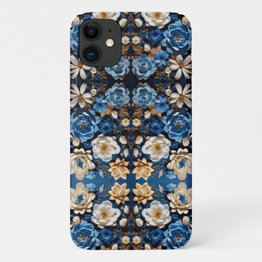 Verschillende blauwe bloemen | Prachtig bloemontwe Case-Mate iPhone Case (Achterkant)
