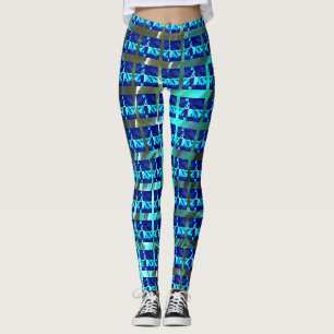 Verschillende blauwe, verschillende gestreepte of leggings