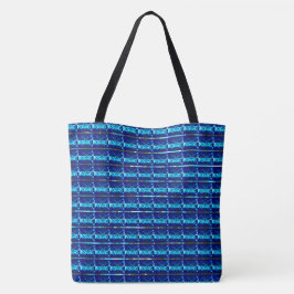Verschillende blauwe, verschillende gestreepte of  tote bag