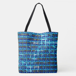Verschillende blauwe, verschillende gestreepte of  tote bag