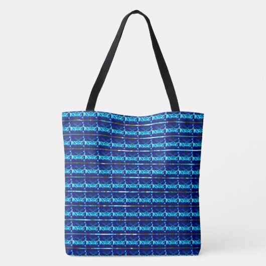 Verschillende blauwe, verschillende gestreepte of tote bag (Achterkant)