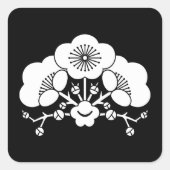 Verschillende bloesems vierkante sticker (Voorkant)