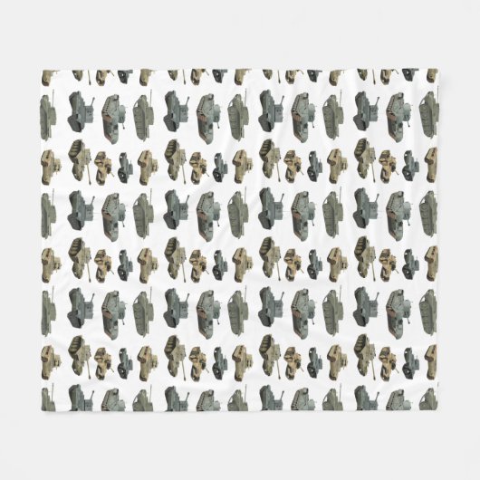 Verschillende British WW2 Tanks Fleece Deken (Voorkant (Horizontaal))