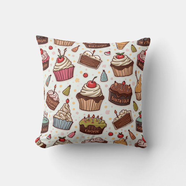 Verschillende cake patroon kussens (Voorkant)