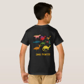 Verschillende Cartoon dinosaurussen in vele kleure T-shirt (Achterkant volledig)