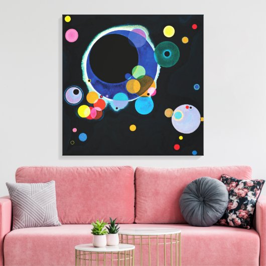 Verschillende cirkels van Wassily Kandinsky Canvas Afdruk (Insitu (Woonkamer))