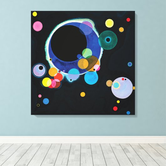 Verschillende cirkels van Wassily Kandinsky Canvas Afdruk (Insitu (Houten vloer))