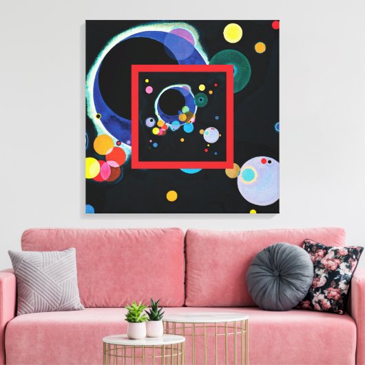 Verschillende cirkels van Wassily Kandinsky Canvas Afdruk (Insitu (Woonkamer))