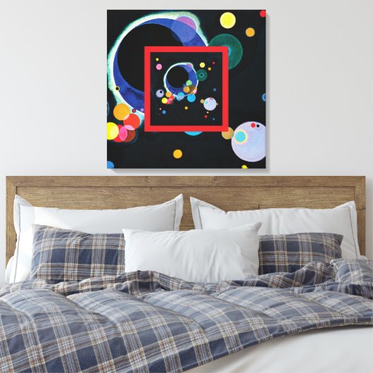 Verschillende cirkels van Wassily Kandinsky Canvas Afdruk (Insitu (Slaapkamer))