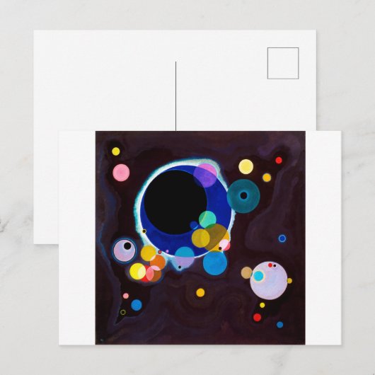 Verschillende cirkels, Wassily Kandinsky Briefkaart (Voorkant / Achterkant)