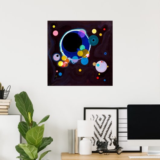 Verschillende cirkels, Wassily Kandinsky Poster (Thuiskantoor)