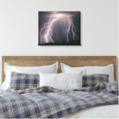 Verschillende cloud-to-ground bliksemflitsen van e canvas afdruk (Insitu (Slaapkamer))