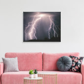 Verschillende cloud-to-ground bliksemflitsen van e canvas afdruk (Insitu (Woonkamer))