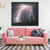 Verschillende cloud-to-ground bliksemflitsen van e canvas afdruk (Insitu (Woonkamer))