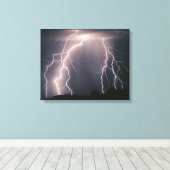 Verschillende cloud-to-ground bliksemflitsen van e canvas afdruk (Insitu (Houten vloer))